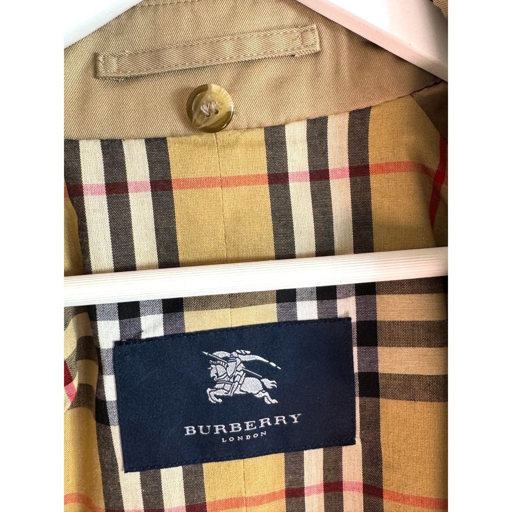 Burberry London Women's Heritage Trench Coat Nova Check Belted Beige Size 8 - Picture 8 of 16